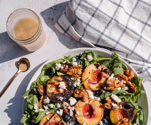 Grilled Peach + Goat Cheese Salad