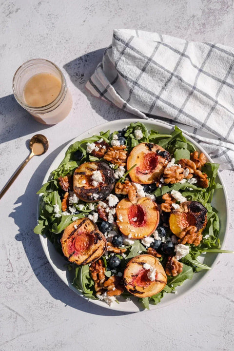 Grilled Peach + Goat Cheese Salad