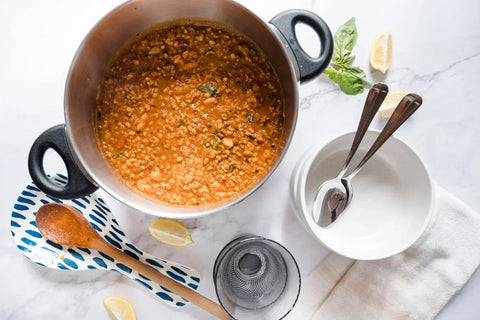 Creamy Tomato Basil Recipe with Beans + Farro